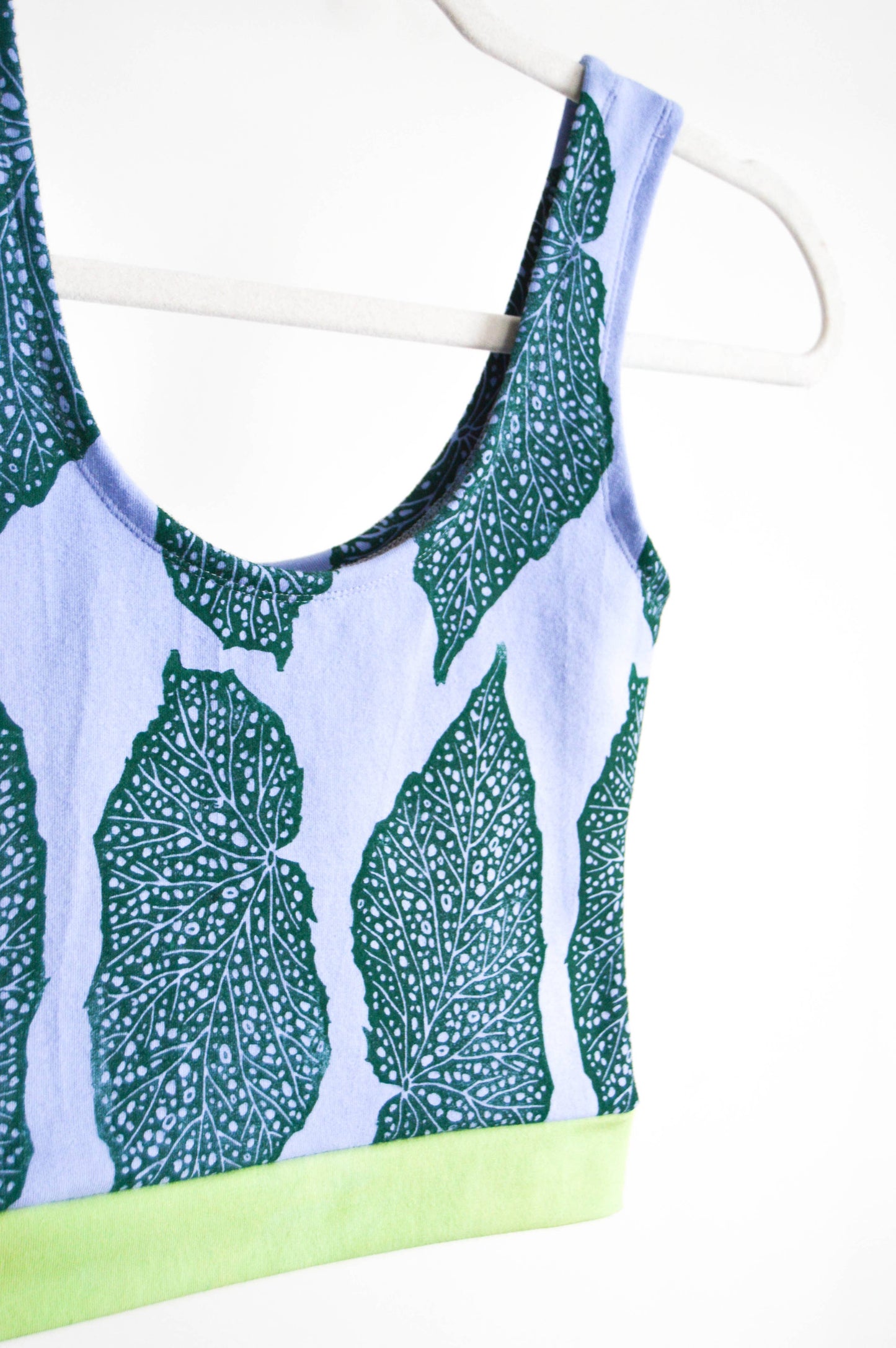 Begonia Leaf Hand Dyed and Block Printed Bra Top