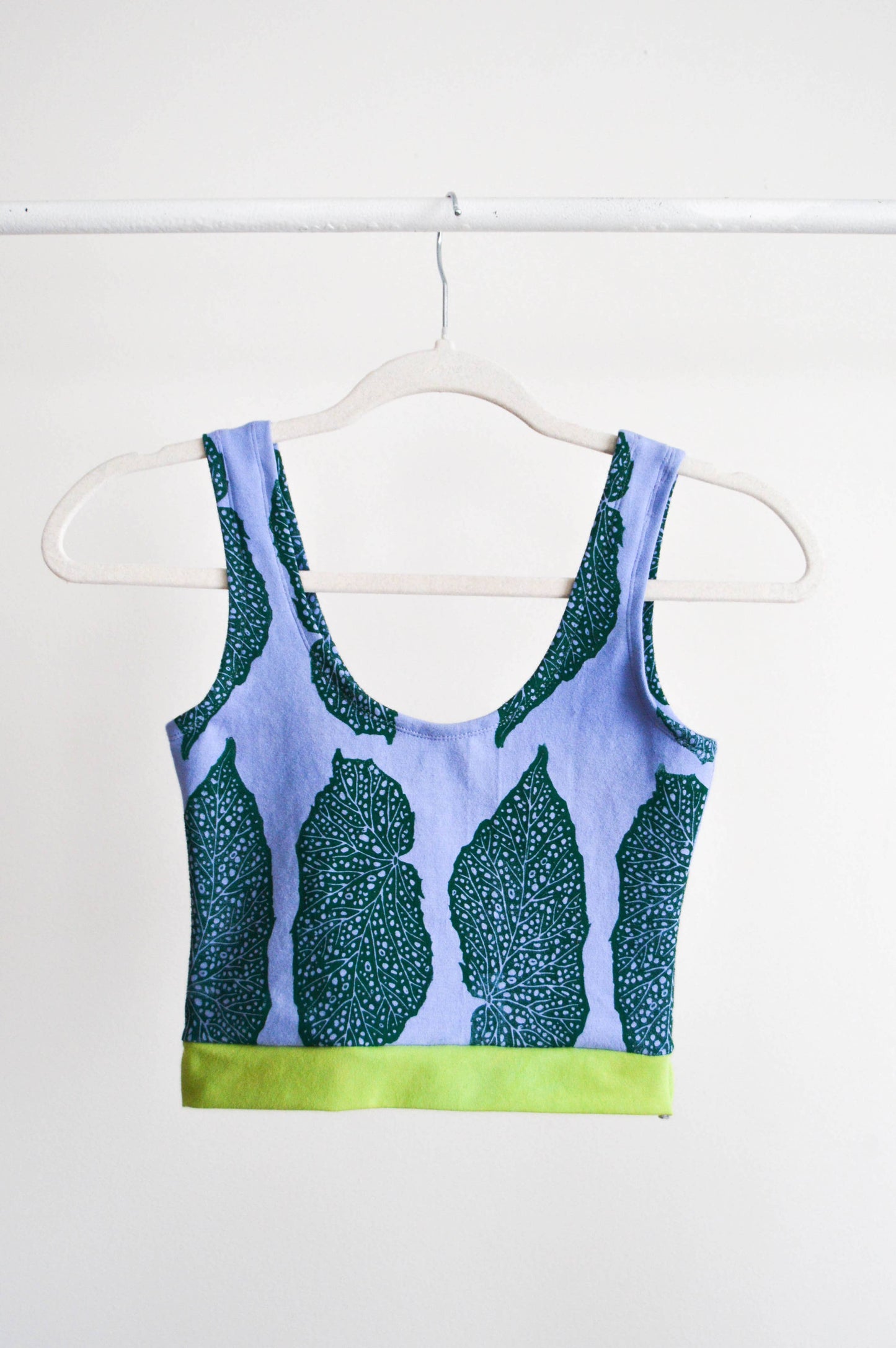 Begonia Leaf Hand Dyed and Block Printed Bra Top