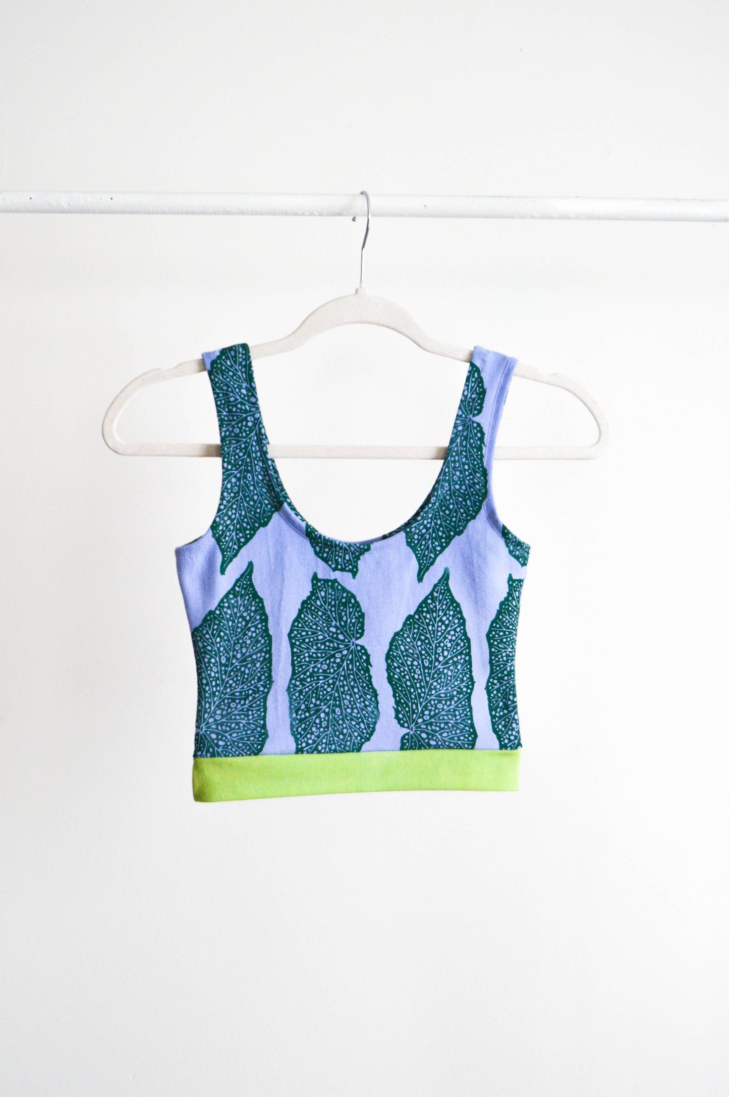 Begonia Leaf Hand Dyed and Block Printed Bra Top